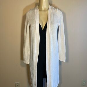 Women's White Open-Front Sweater